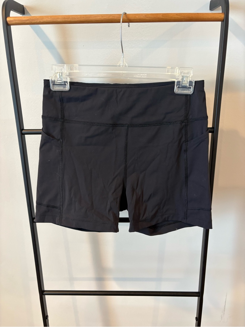 Outdoor Voices Black Mid-Rise Performance Bike Shorts